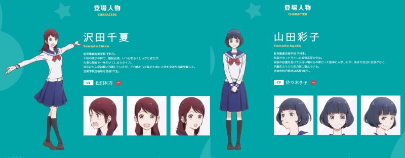 Chara Design de Chika et Ayako pour l'anime Kageki Shoujo