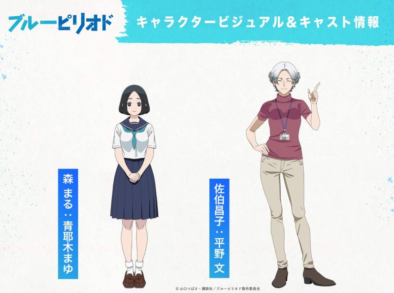 Chara Design de Maru Mori et Masako Saeki pour l'anime Blue Period