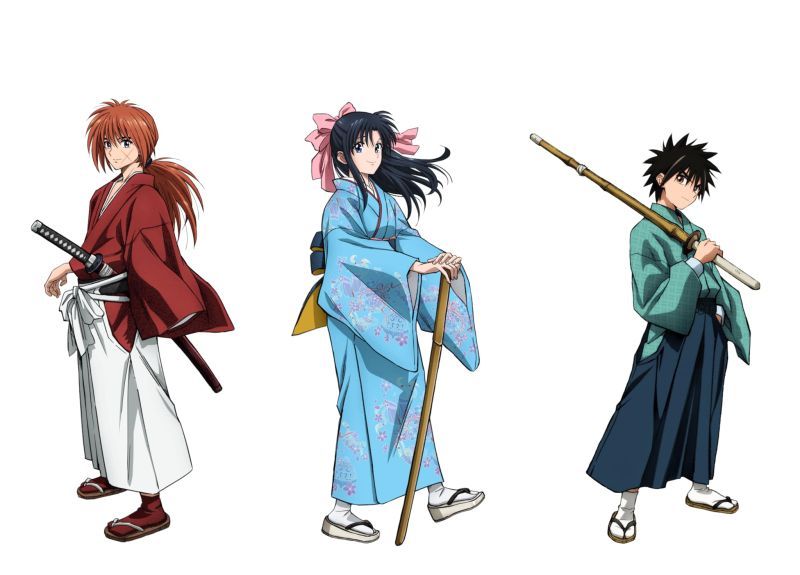 Chara Design par Kenshin, Kaoru et Yahiko pour l'anime Rurouni Kenshin 2023