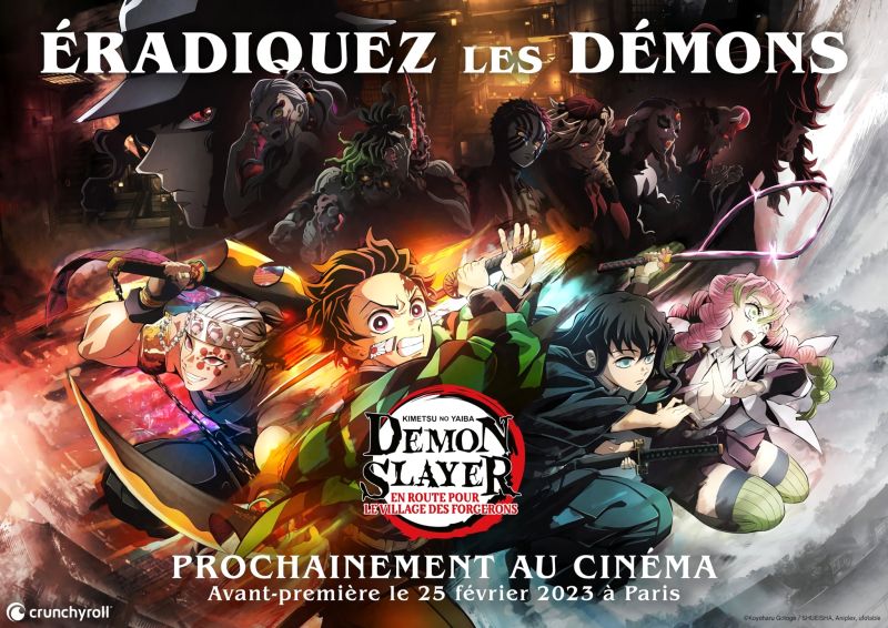 Annonce de la diffusion en avant-première au cinéma en France de lanime Demon Slayer Saison 3 épisode 1