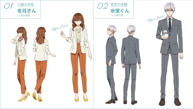 Chara Design de Fuyutsuki et Himuro pour l'anime The Ice Guy and his Cool Female Colleague