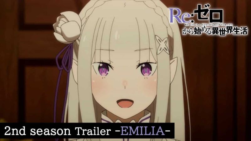 Trailer vidéo spécial Emilia pour re:zero saison 2